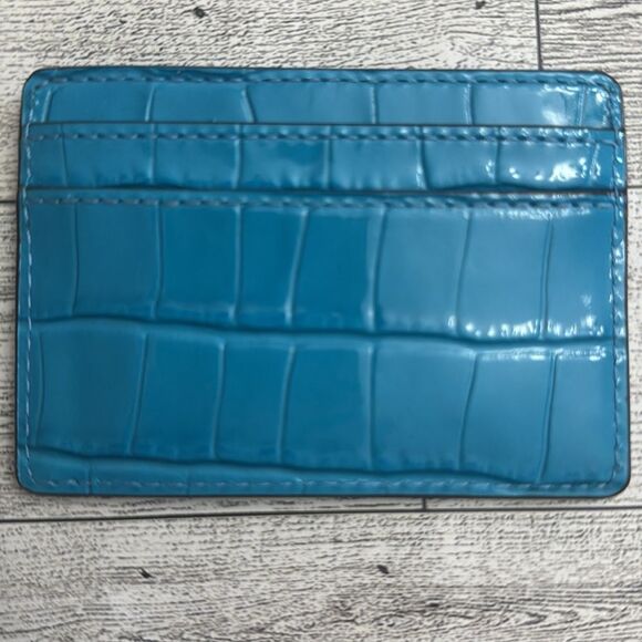 LOW START Michael Kors Jet Set Small Croc Embossed, Card Card Holder NWOT - Picture 2 of 7